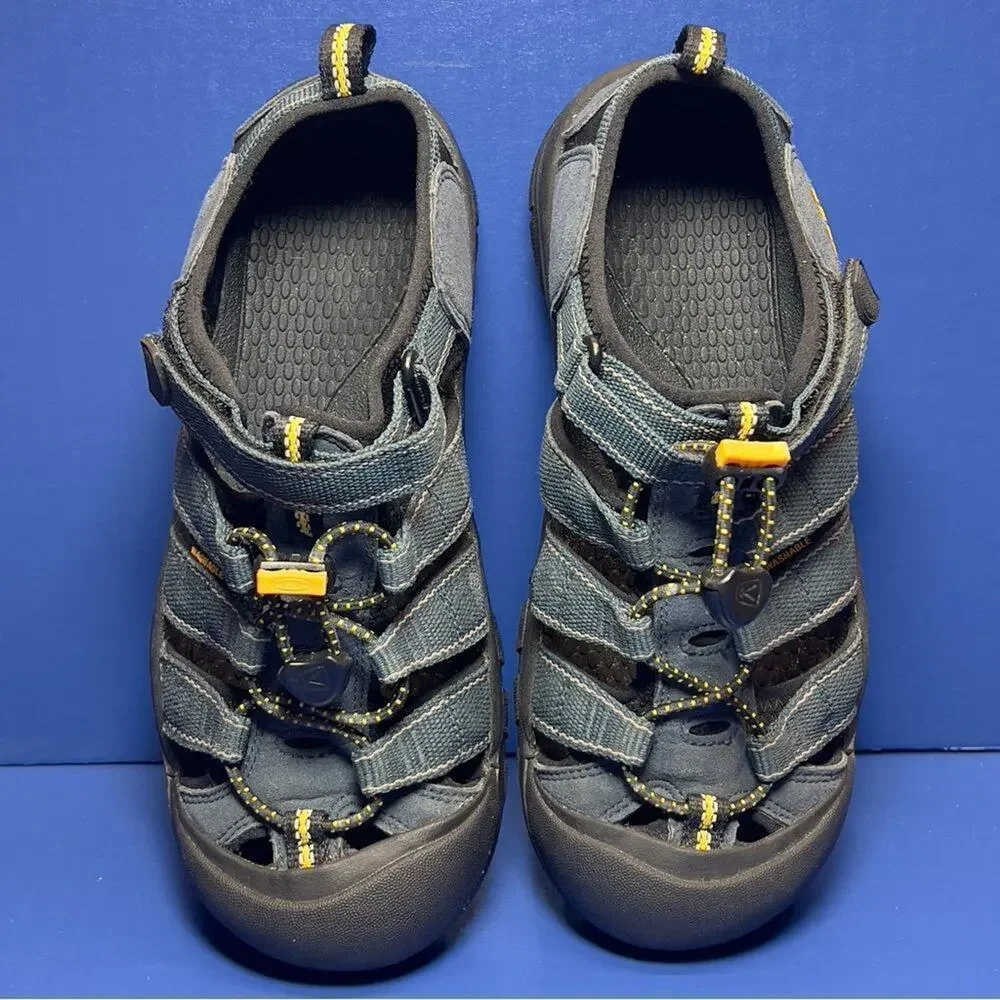 KEEN Big Kids Newport H2 Waterproof Trail Hiking Sandals Blue Grey Black Youth 4
